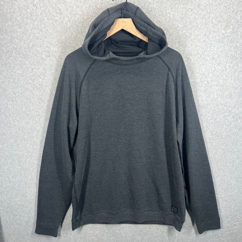 KUIU Waffle Knit Hoodie Mens XL Charcoal Gray Performance Hunting Outdoor EUC